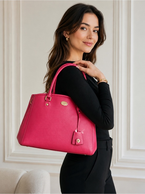 Coach Handbags - Coach Leather Margot Carryall Cranberry